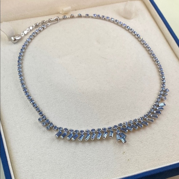💛 Elegant Vintage Sherman Baby Blue Crystal Jewelry Set - Picture 10 of 10